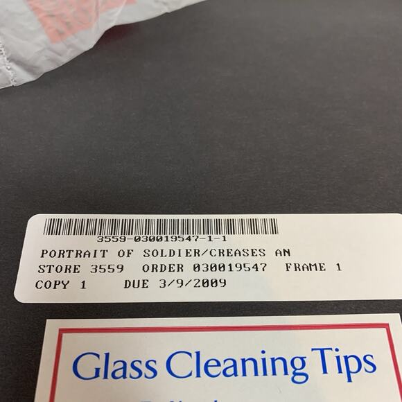 1910s Army Soldier Studio Portrait WW1 Wood Framed Tru Vue Glass 15 x11.5 - Picture 8 of 11